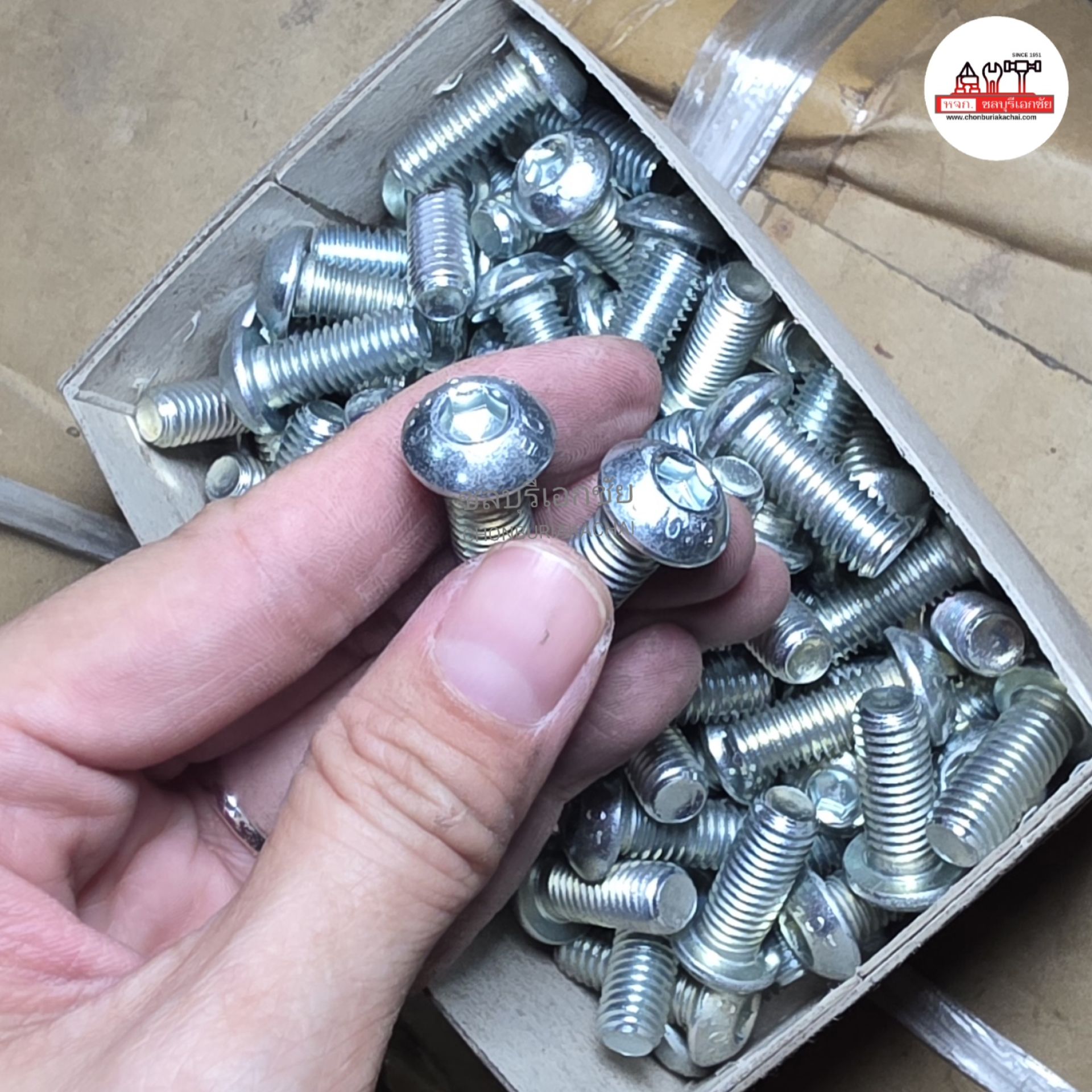 สกรูหัวจมกลมชุบชิ้งค์